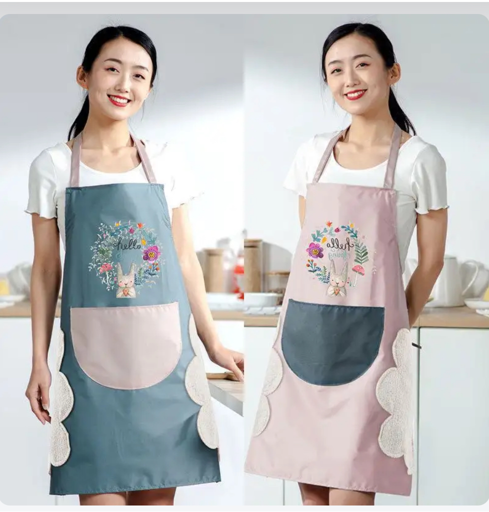 Cooking Apron With Pocket (পিংক ১ পিচ)
