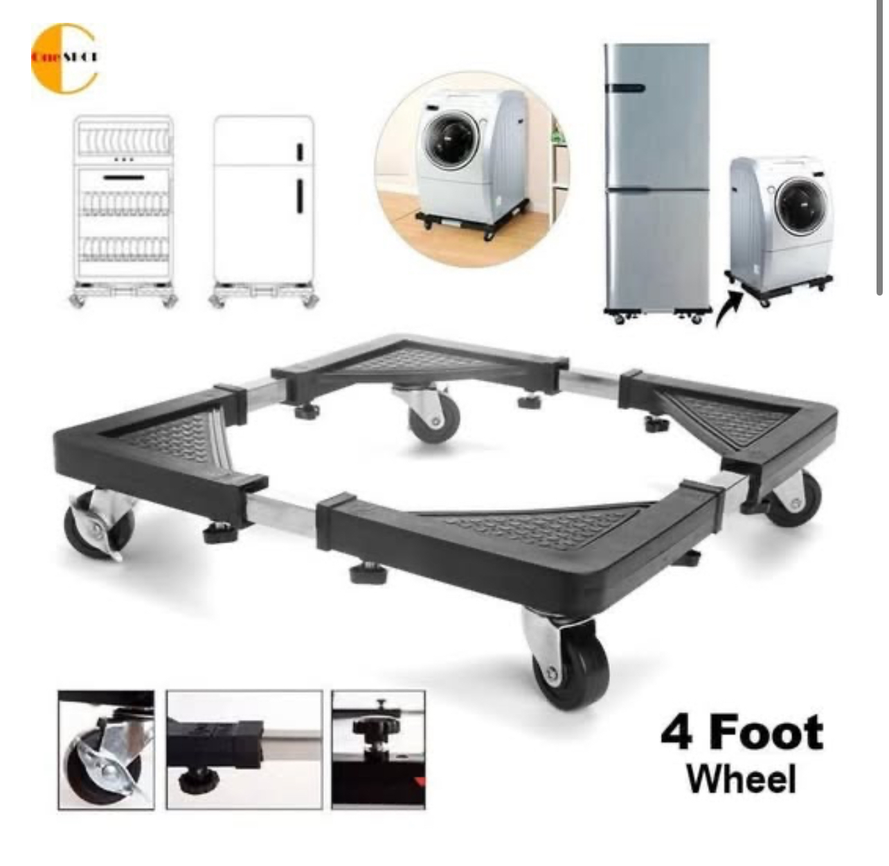 Moveable Stand For Fridge And Washing Machine